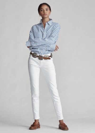 Jeans Polo Ralph Lauren Mujer Blancos - Tompkins Skinny - SJKDQ3248